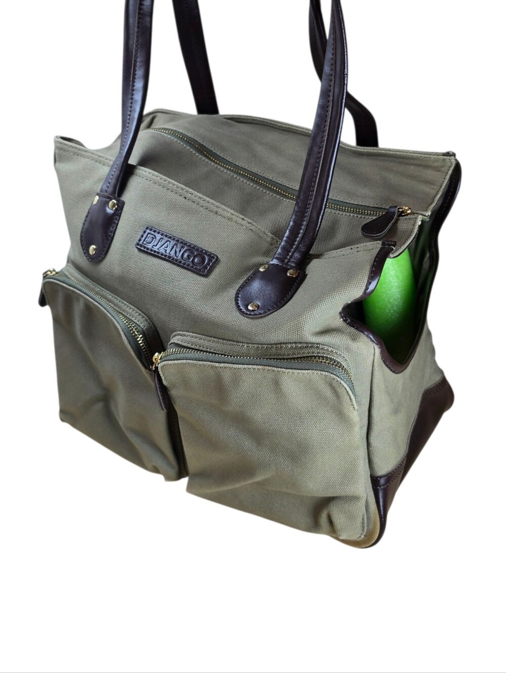 Django Tote Waxed Canvas Dog Carrier Bag Small  Leather Multipocket Travel